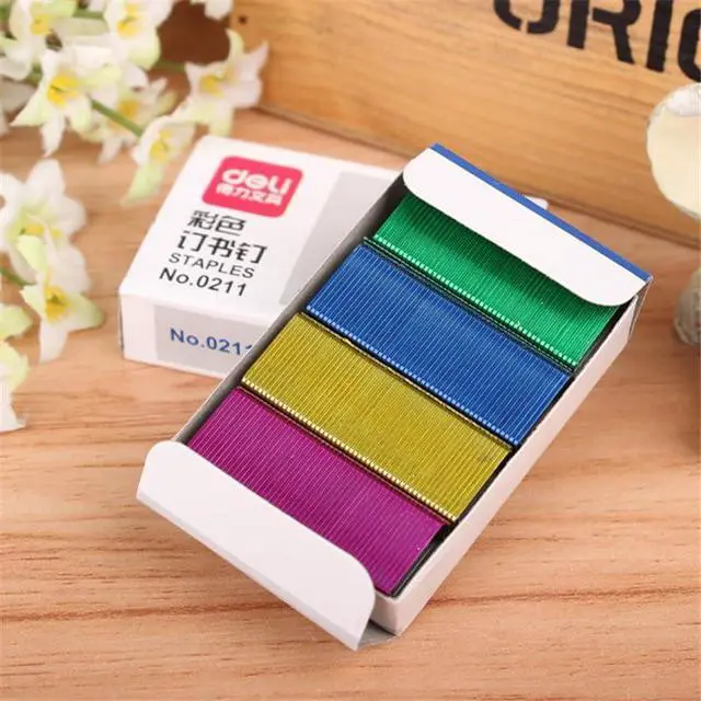 Alt view image 5 of 6 - 800Pcs Mini Color Staples DIY Shop Stapler Refills Standard Book Staples Office Staples Office Supplies