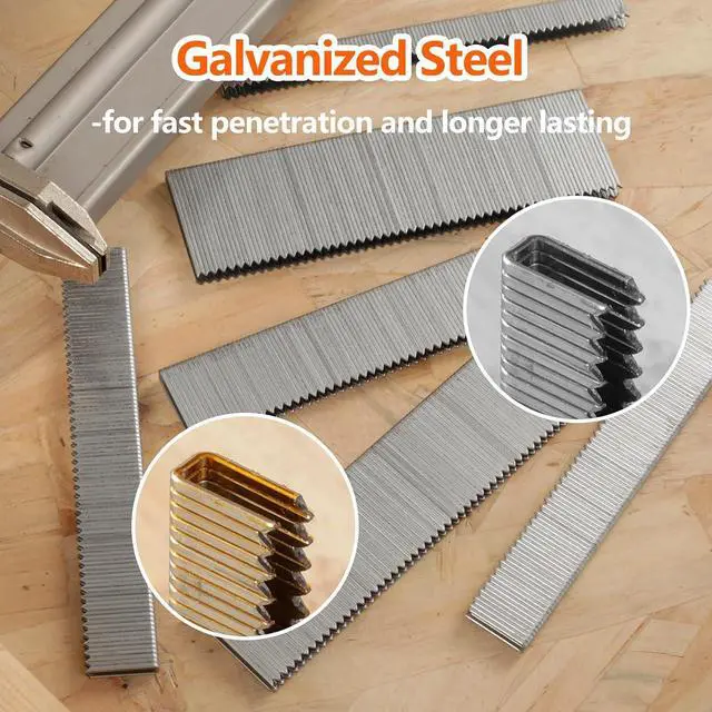 Alt view image 3 of 6 - 1000-Count 18 Gauge 1/4" Narrow Crown Staples 1/2" Leg Galvanized
