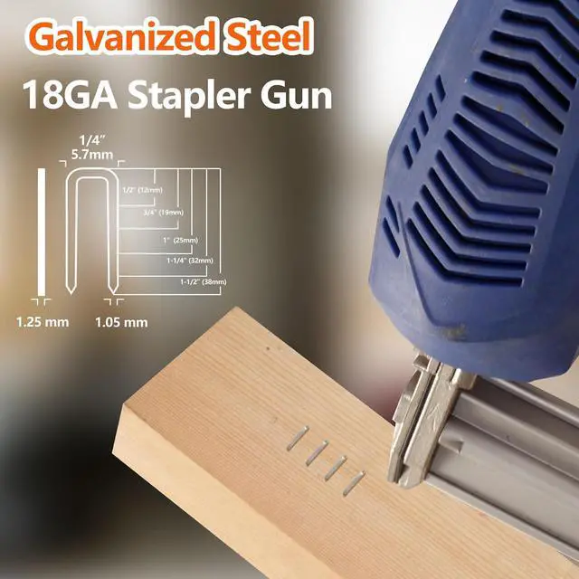 Alt view image 6 of 6 - 1000-Count 18 Gauge 1/4" Narrow Crown Staples 1/2" Leg Galvanized