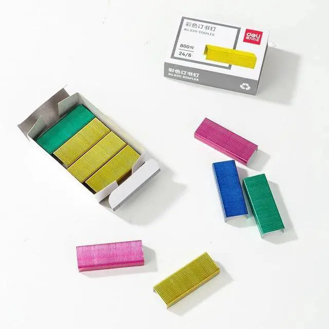 Alt view image 2 of 6 - 800Pcs Mini Color Staples DIY Shop Stapler Refills Standard Book Staples Office Staples Office Supplies