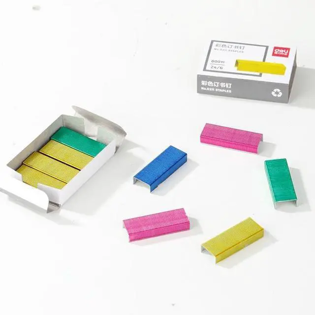 Alt view image 3 of 6 - 800Pcs Mini Color Staples DIY Shop Stapler Refills Standard Book Staples Office Staples Office Supplies