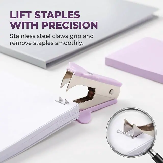 Alt view image 3 of 7 - 1pc Purple Stapler Puller,Stapler Removals Remover -School,Teachers,Students,and Home Desk Staplers,Staple Puller Tool with Grip Supplies,Manual Staplers