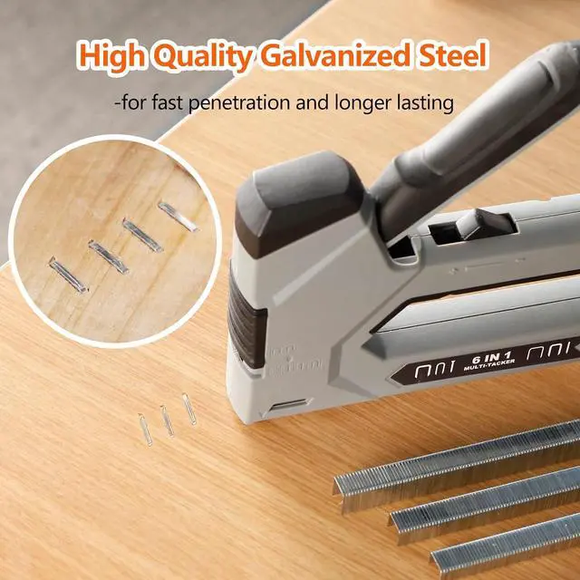Alt view image 3 of 6 - Heavy Duty T50 Staples 1300-Count 3 Sizes Galvanized 3/8" Crown