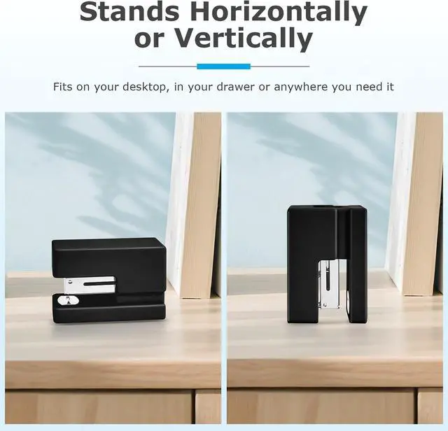 Alt view image 2 of 7 - Black Mini Stapler,Small Desk Staplers,Stapler with 830 Staples