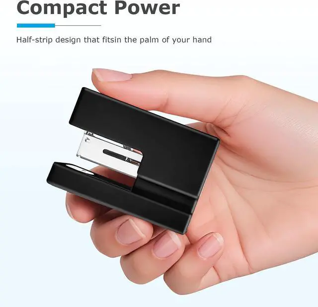 Alt view image 3 of 7 - Black Mini Stapler,Small Desk Staplers,Stapler with 830 Staples