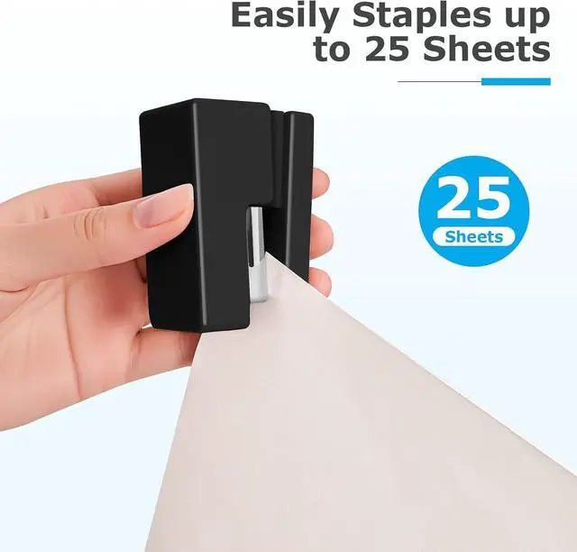 Alt view image 5 of 7 - Black Mini Stapler,Small Desk Staplers,Stapler with 830 Staples