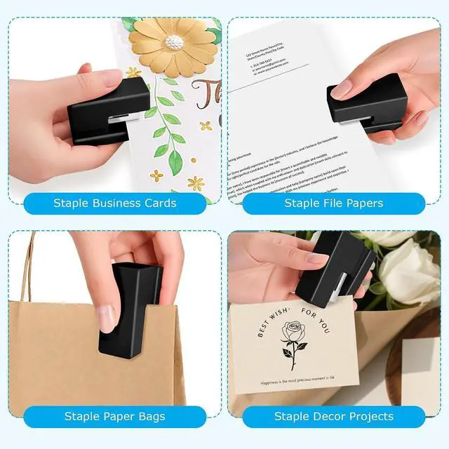 Alt view image 6 of 7 - Black Mini Stapler,Small Desk Staplers,Stapler with 830 Staples