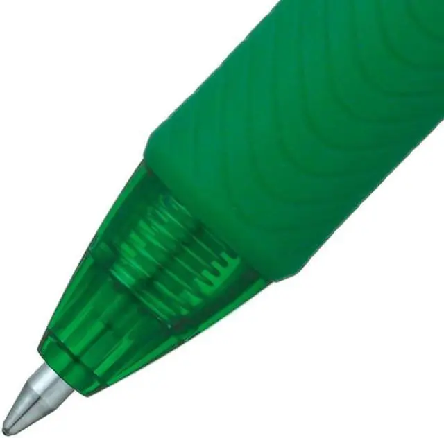 Alt view image 4 of 6 - Pentel Energel X Retractable Liquid Gel Roller, 0.7mm Medium Point Size, Green Ink, Box Of 12