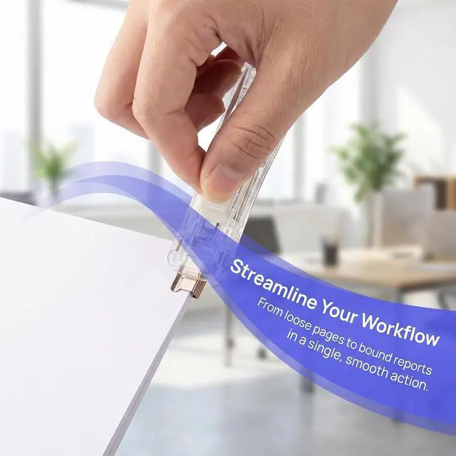 Alt view image 4 of 7 - 2026 New Portable Binder Clip Stapler - Includes 100 Reusable Clips, Reusable Handheld Paper Clam Clip Dispenser, Mini Push Stapler Clamp Staplers for Office School Home Documents