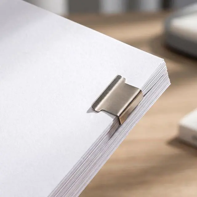 Alt view image 5 of 7 - 2026 New Portable Binder Clip Stapler - Includes 100 Reusable Clips, Reusable Handheld Paper Clam Clip Dispenser, Mini Push Stapler Clamp Staplers for Office School Home Documents