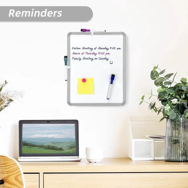 Alt view image 3 of 6 - VUSIGN Magnetic Dry Erase Board, 14 x 11 Inches White Board, Gray
