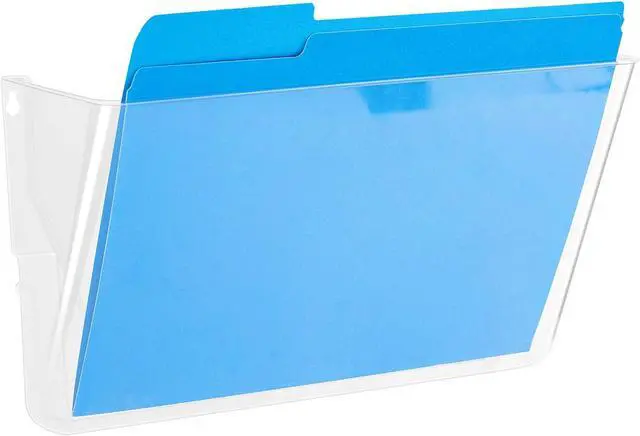 Alt view image 3 of 6 - Amazon Basics Expandable Plastic Wall File Organizer, Hanging File Holder, Letter Size, 1-Pocket, Clear, Space Saving for Office Home