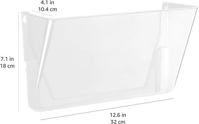 Alt view image 5 of 6 - Amazon Basics Expandable Plastic Wall File Organizer, Hanging File Holder, Letter Size, 1-Pocket, Clear, Space Saving for Office Home