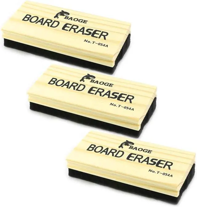 Main image of TKOnline 3 Pack Premium Wool Felt Chalkboard Eraser Dustless, Kid-Friendly, for Whiteboard & Blackboard