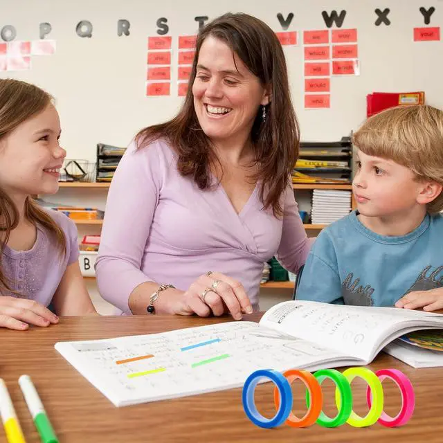 Alt view image 5 of 7 - 5 Rolls Highlighter Tape Colored Transparent Marking Sticker Removable Fluorescent Neon Tape Annotation Supplies for Teachers Students Reading Home Office (0.23inch X 16ft)