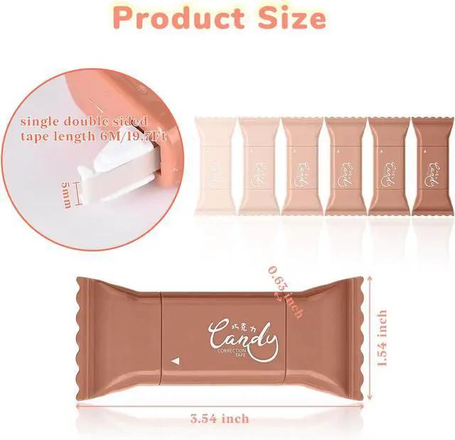 Alt view image 2 of 7 - Temiary 6 Pcs Cute White Correction Tapes for Instant Corrections, Coffee