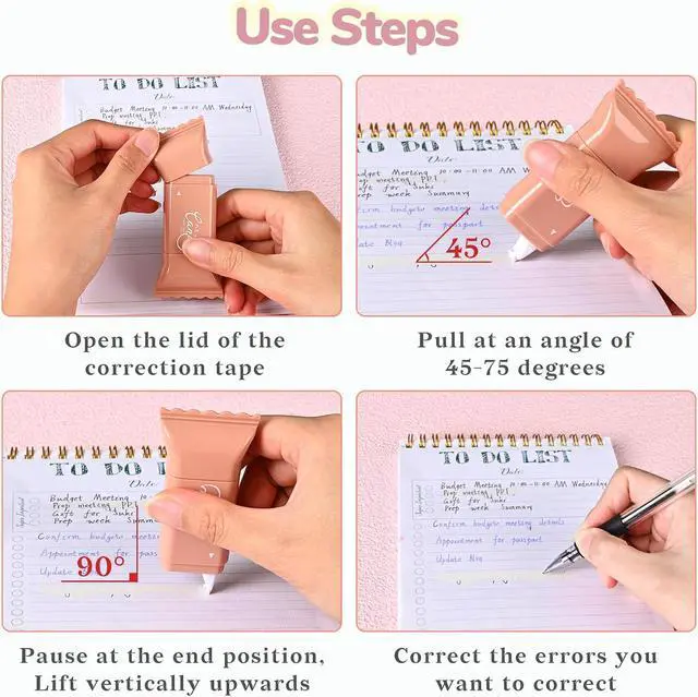 Alt view image 4 of 7 - Temiary 6 Pcs Cute White Correction Tapes for Instant Corrections, Coffee
