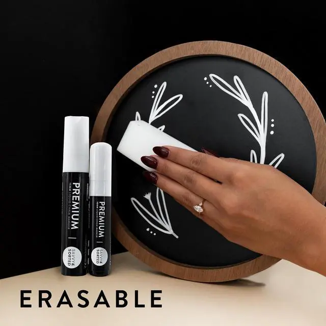 Alt view image 5 of 7 - White Chalk Markers for Blackboard, 2PK 10 and 15mm Bold Marker for Glass Window, Washable Chalkboard Markers Paint Board Jumbo Chalk Pens