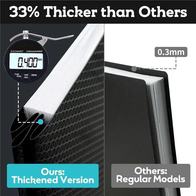 Alt view image 3 of 7 - Textured Folders with Pockets and Prongs (3 Pack,Black),Fit Letter Size Paper,Business Card Slot,2-Pocket Folder for School Office or Home,Durable Acid-Free Poly,Back to School Supplies