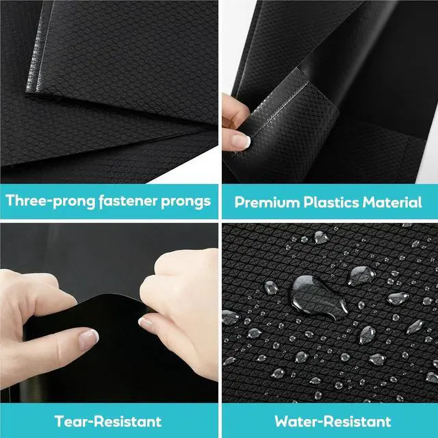 Alt view image 4 of 7 - Textured Folders with Pockets and Prongs (3 Pack,Black),Fit Letter Size Paper,Business Card Slot,2-Pocket Folder for School Office or Home,Durable Acid-Free Poly,Back to School Supplies