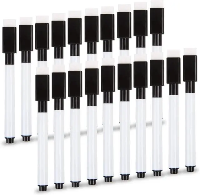 Main image of SULOLI 20Pcs Black Magnetic Dry Erase Markers, Small Dry erase Markers Fine Point Tip WhiteBoard Markers for Kids Teachers Office School Supplies