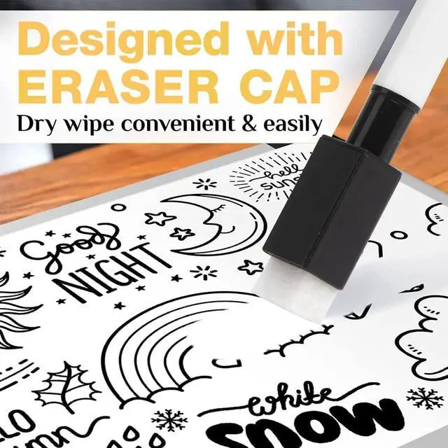Alt view image 4 of 7 - SULOLI 20Pcs Black Magnetic Dry Erase Markers, Small Dry erase Markers Fine Point Tip WhiteBoard Markers for Kids Teachers Office School Supplies