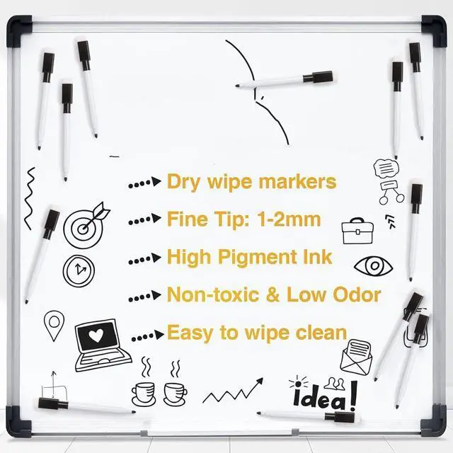 Alt view image 6 of 7 - SULOLI 20Pcs Black Magnetic Dry Erase Markers, Small Dry erase Markers Fine Point Tip WhiteBoard Markers for Kids Teachers Office School Supplies