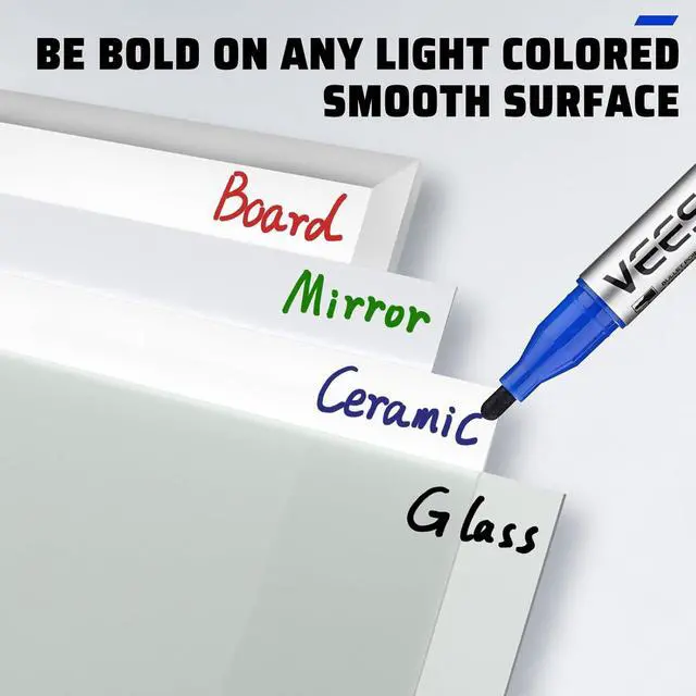 Alt view image 6 of 7 - VEESA Glass Board Markers, 8 Count, Magnetic, Bullet Tip, 4 Assorted Colors