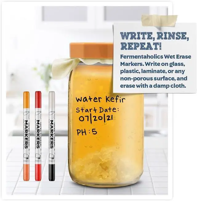 Alt view image 6 of 7 - Fermentaholics Wet Erase Markers 10 Double-Sided, 20 Color Set Soft Tip for Bold Writing Erasable with Soap & Water For Glass, Plastic, Acrylic, Laminate & Non-Porous Surfaces