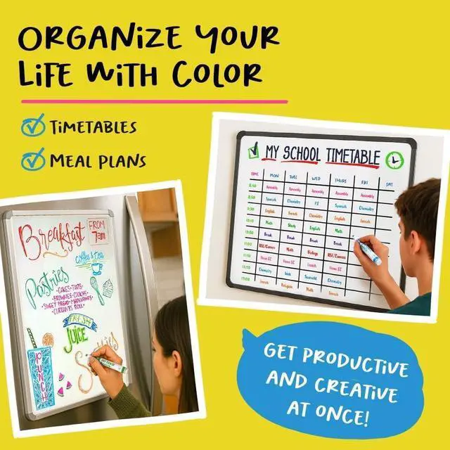 Alt view image 3 of 7 - Chalkola 15 Dry Erase Markers Chisel Tip - Whiteboard Markers, 12 Colors
