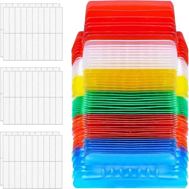 Alt view image 3 of 7 - File Folder Tabs, 2 Inch Clear Multicolor Hanging Folder Tabs with Inserts