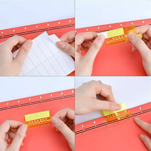 Alt view image 6 of 7 - File Folder Tabs, 2 Inch Clear Multicolor Hanging Folder Tabs with Inserts