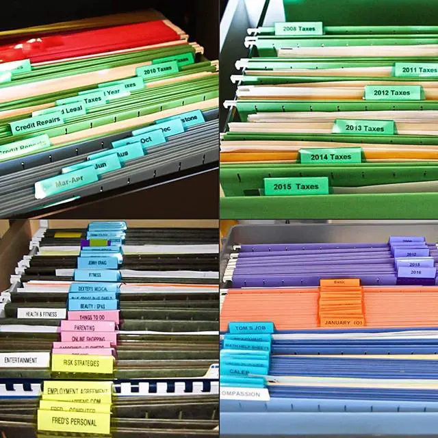 Alt view image 7 of 7 - File Folder Tabs, 2 Inch Clear Multicolor Hanging Folder Tabs with Inserts