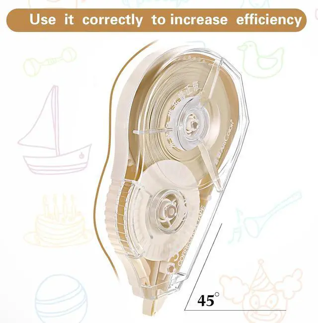 Alt view image 3 of 7 - Zonon 2 Pieces Correction Tape, 100 Feet Long Cream Color Corrective Tape