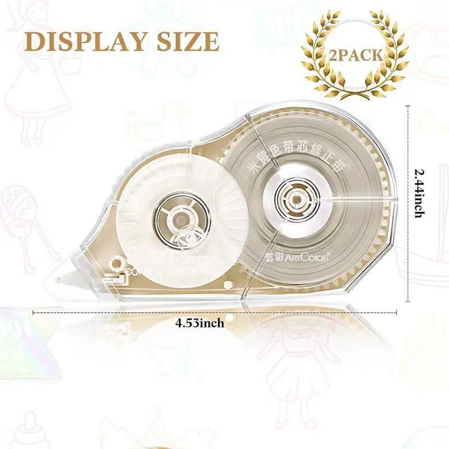 Alt view image 4 of 7 - Zonon 2 Pieces Correction Tape, 100 Feet Long Cream Color Corrective Tape