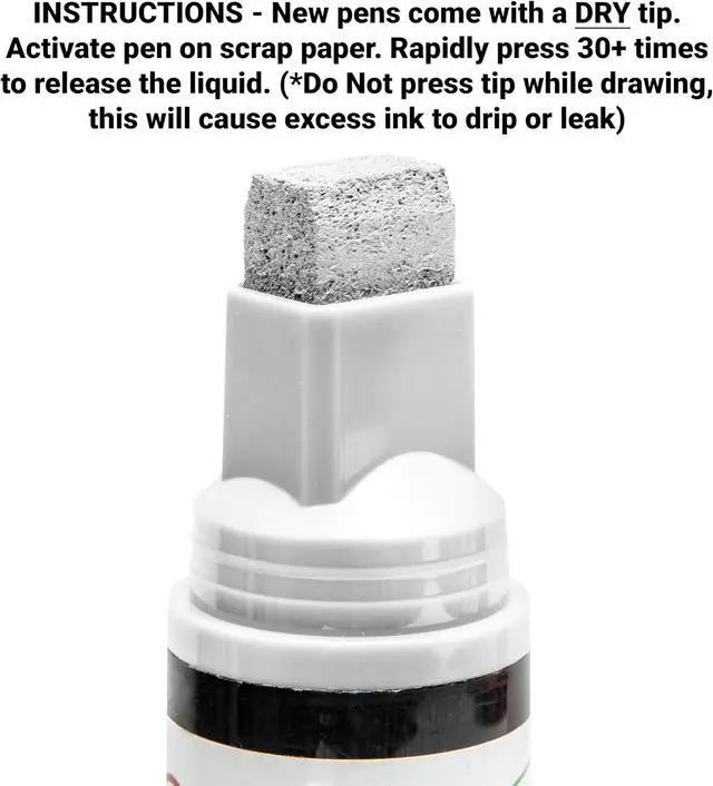Alt view image 2 of 7 - Glass Pen Window Marker: Liquid Chalk Pens for Glass (White, Jumbo Tip)