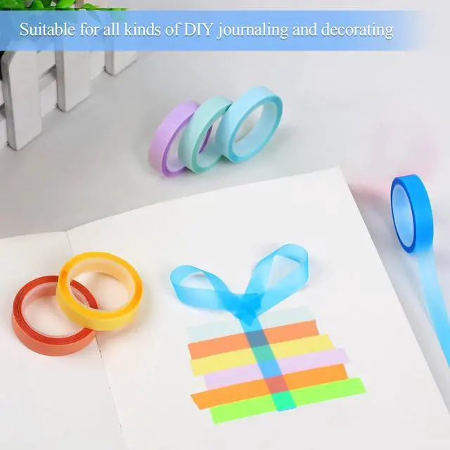 Alt view image 4 of 7 - Utron 10 Rolls Colorful Highlighter Tape, 0.31" x 16.5 ft Highlighter Tape Removable, Transparent Highlighter Strips, Highlighter Tapes for Books Teachers Students