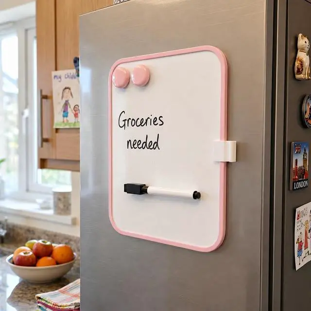 Alt view image 7 of 7 - 6 x 8 Mini Whiteboard with Erasable Markers and 2 Round Magnets (Pink)