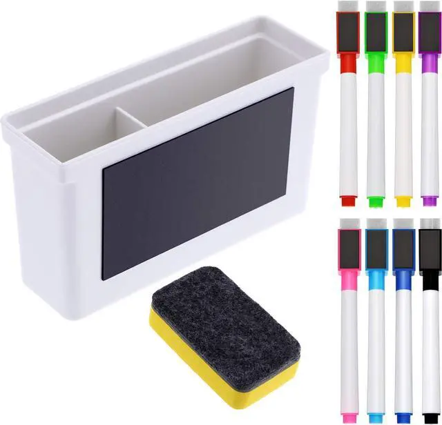 Main image of Boao 10 Pcs Magnetic Dry Erase Markers Whiteboard Plastic Holder, Stylish