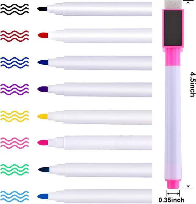 Alt view image 5 of 7 - Boao 10 Pcs Magnetic Dry Erase Markers Whiteboard Plastic Holder, Stylish