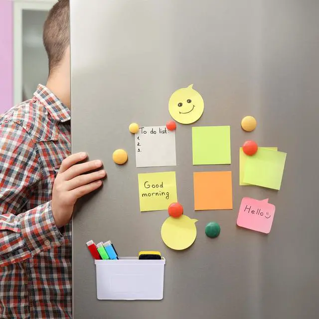 Alt view image 4 of 7 - Boao 10 Pcs Magnetic Dry Erase Markers Whiteboard Plastic Holder, Stylish
