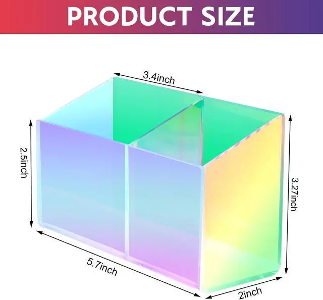 Alt view image 2 of 7 - Magnetic Dry Erase Marker Holder for WhiteboardAcrylic Magnetic Pen Holder for Fridge, 2 Compartments Whiteboard for Office, Home, Locker(Clear)-Colorful