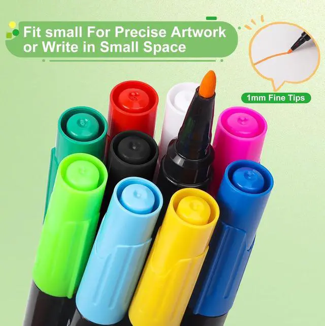Alt view image 4 of 7 - Liquid Chalk Markers for Acrylic Fridge Calendar Planning Board, Clear Glass Dry Erase Board, Whiteboard, Window, Mirror, Easy Wet Erase,1mm Fine Points (10 COLORS)
