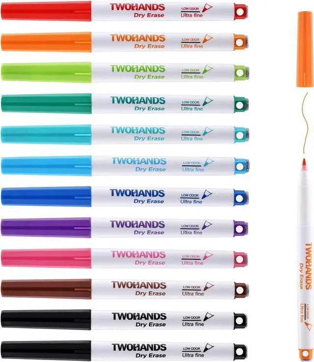 Main image of TWOHANDS Magnetic Dry Erase Markers Ultra Fine Tip,Assorted Colors 0.7mm