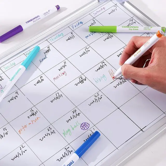 Alt view image 3 of 6 - TWOHANDS Magnetic Dry Erase Markers Ultra Fine Tip,Assorted Colors 0.7mm