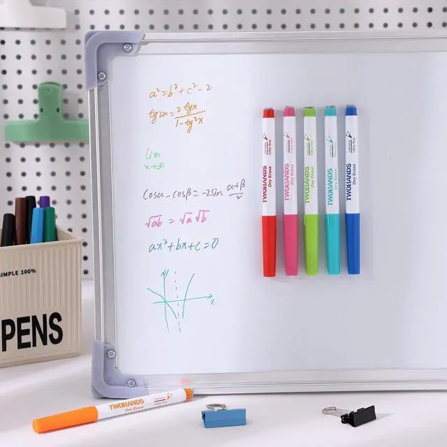 Alt view image 4 of 6 - TWOHANDS Magnetic Dry Erase Markers Ultra Fine Tip,Assorted Colors 0.7mm