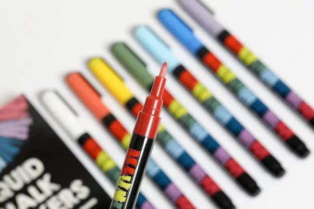 Alt view image 4 of 6 - Bandle B. Chalk Markers - 8 Vintage Extra Fine Tip, Erasable, Non-Toxic, Water-Based, for Glass or Chalkboard Markers for Businesses, Restaurants - Liquid Drawing Chalk