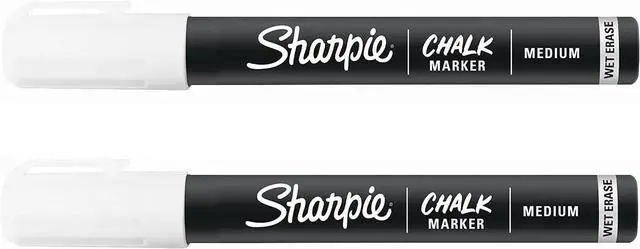 Alt view image 4 of 6 - Sharpie Chalk Marker, Wet Erase Markers, Medium Tip, White, 2 Count
