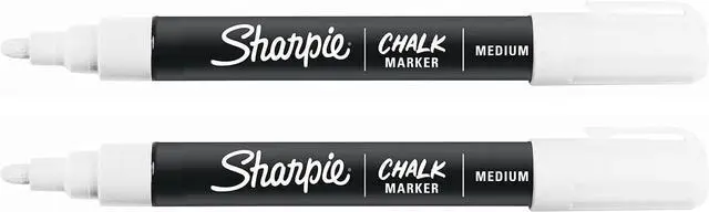 Alt view image 6 of 6 - Sharpie Chalk Marker, Wet Erase Markers, Medium Tip, White, 2 Count