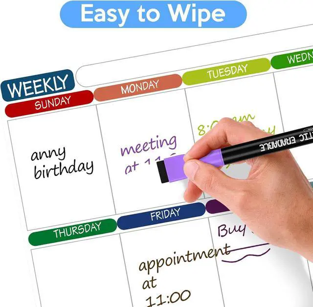 Alt view image 4 of 6 - 12pcs Colorful Magnetic Whiteboard Markers, 1mm Fine Tip White Board Pens